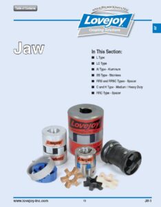 Catalog for checking information Jaw LoveJoy