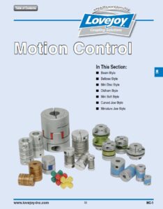 Catalog for checking information Motion Control LoveJoy