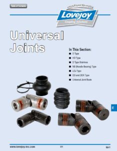 Catalog for checking information Universal Joints LoveJoy