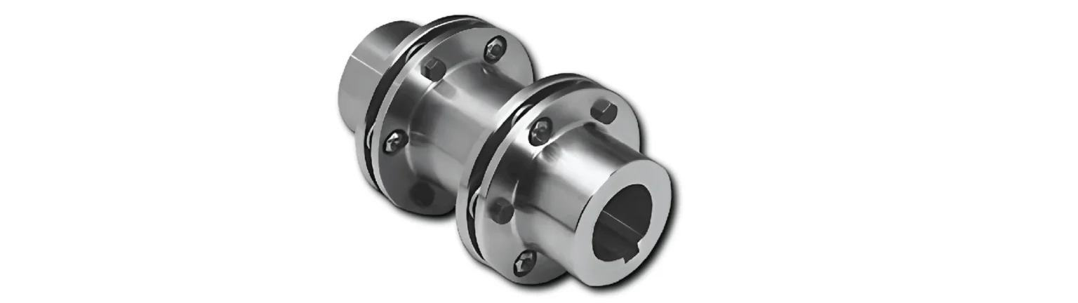 Metal pipe/lined coupling with two flanged ends and bolts, used to join two tubes.
